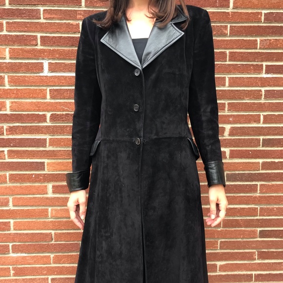 Vintage Gucci Suede & Leather Dress Coat - Picture 2 of 11
